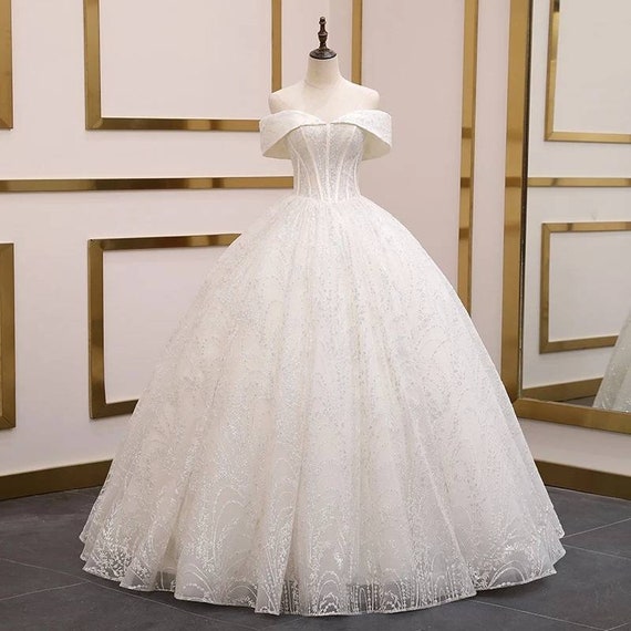 Glitter Wedding Dress with Sheer Corset Bodice - Essense of Australia Wedding  Dresses