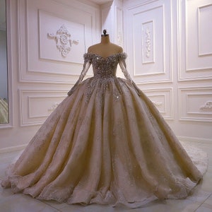 Champagne gold deals ball gown