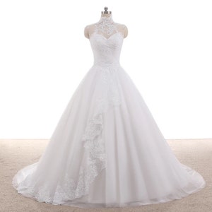 Gorgeous halter neck lace wedding gown