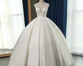 Beautiful satin wedding ballgown