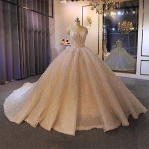 Glitter wedding dress wedding ballgown sparkle wedding dress