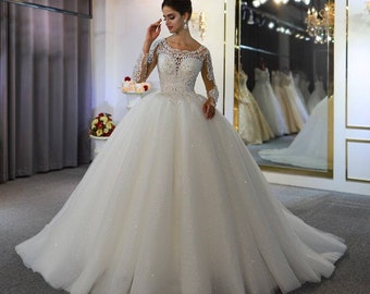 Long sleeve wedding dress wedding gown ballgown wedding dress