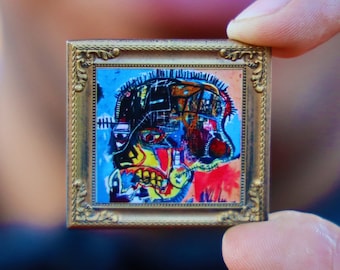 Pin de Basquiat / Pin de American Suburb enmarcado - Linda mini pintura