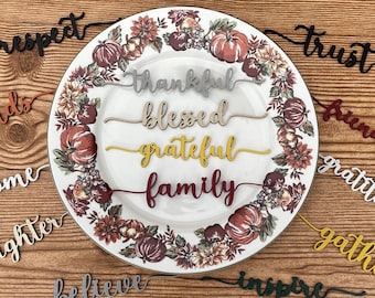 Thanksgiving Plate Sentiments - Thanksgiving Table Decor - Table Settings