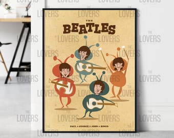 Plakat The Beatles: Vintage Cartoon Music Art Print