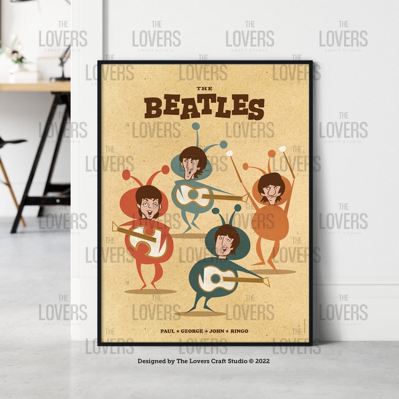 Beatles Cartoon Art - Etsy UK