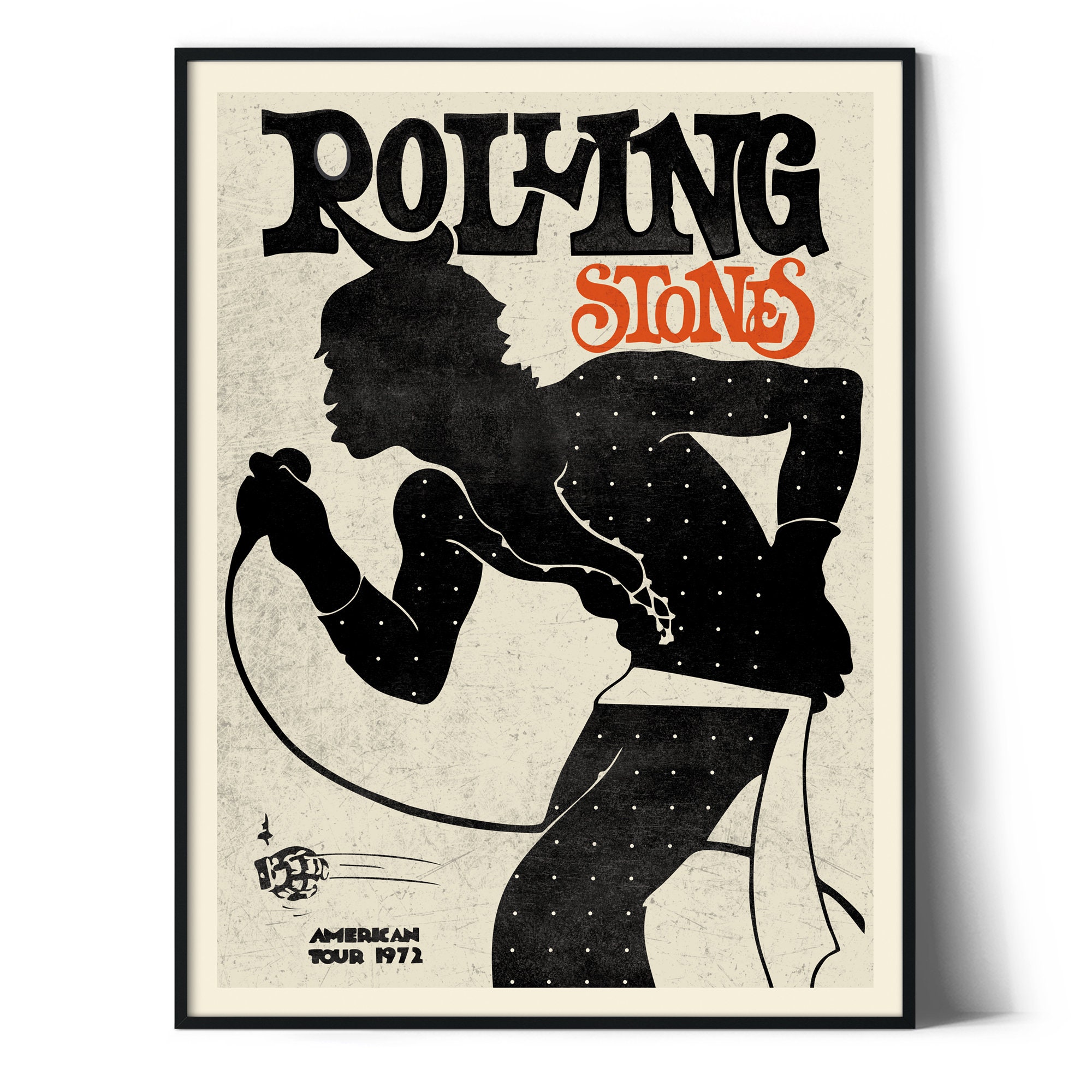 Rolling Stones Poster The Rolling Stones Wall Art Vintage Etsy