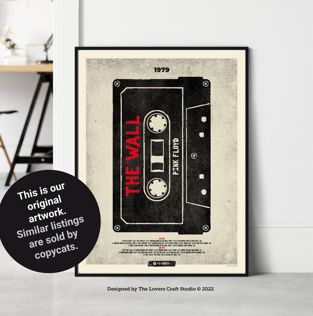 Custom Cassette Tape Wall Art, Personalized Album Poster Print