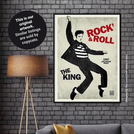 Elvis Presley Jailhouse Rock Art Print: Vintage Music Poster - Etsy