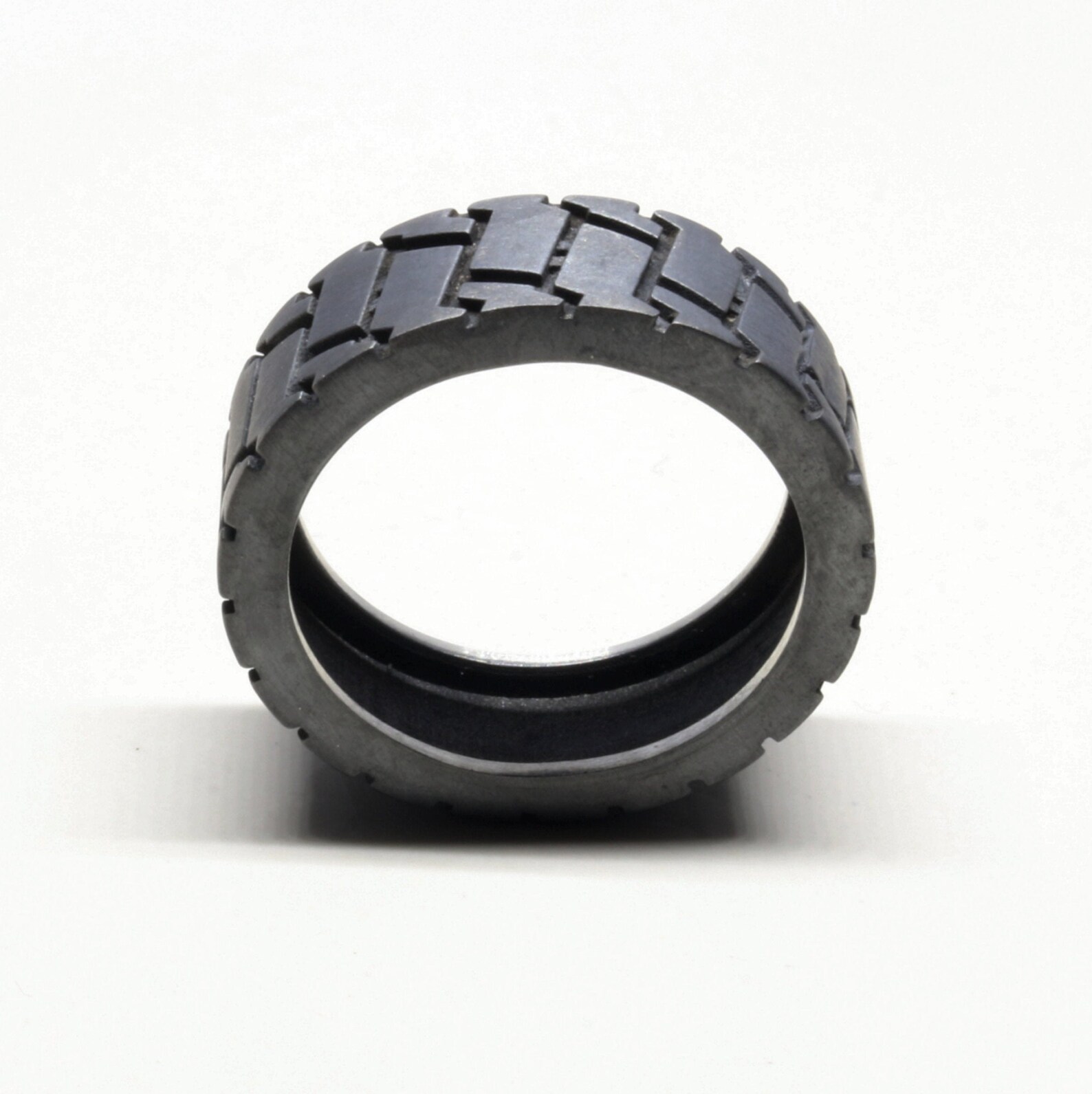 Tire Ring Tractor Tire Silver Tire Mens Ring Oxidised Etsy