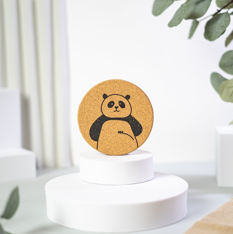Cutes Coaster Set Cute Round Cork Coasters Ecofriendly Etsy Singapore