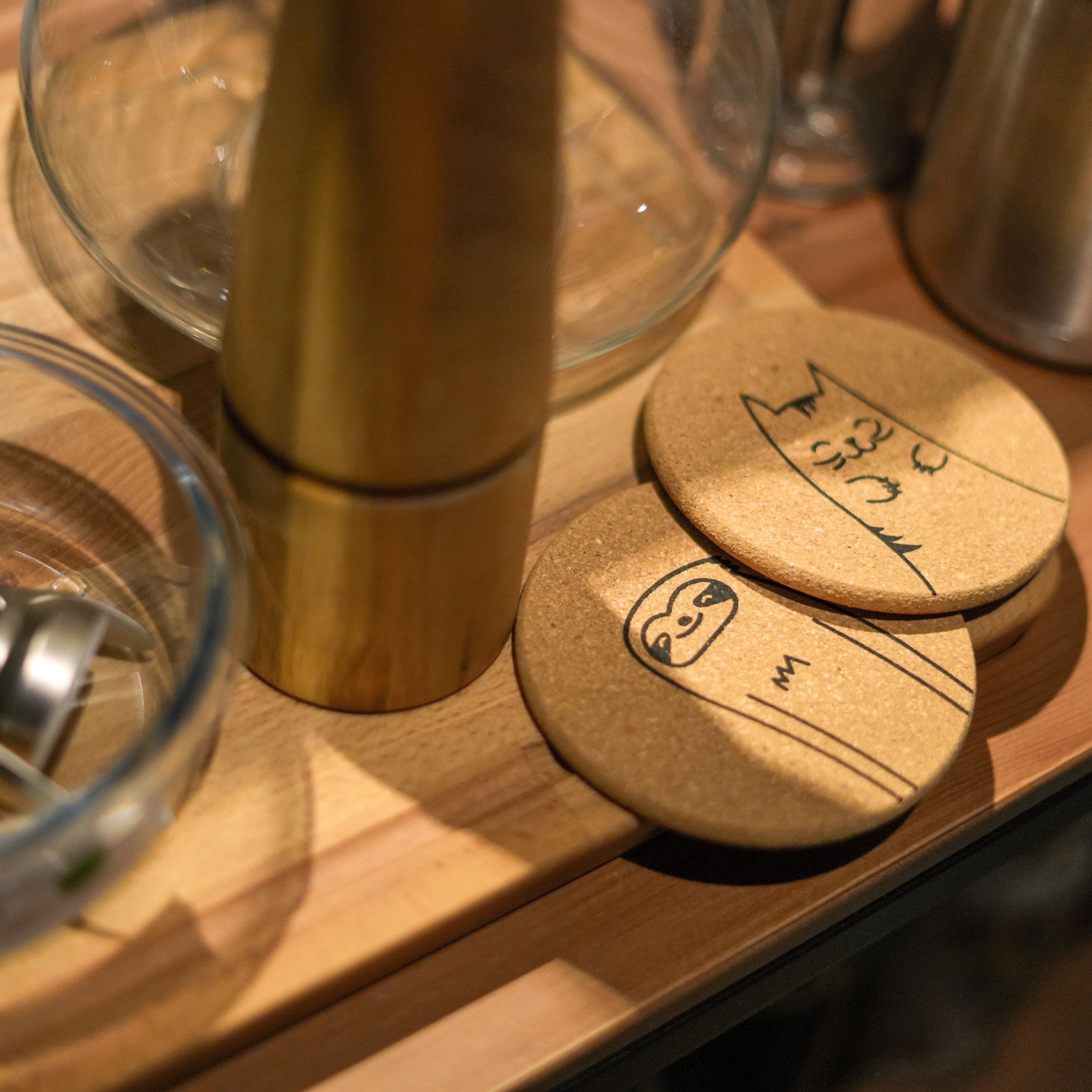 Cutes Coaster Set Cute Round Cork Coasters Ecofriendly Etsy Singapore