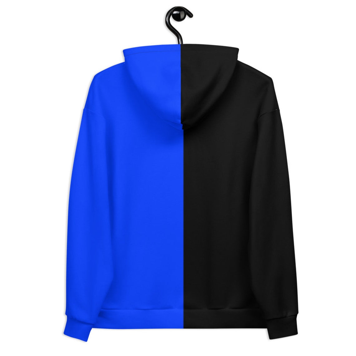 Color Split Black and Blue Hoodie Etsy