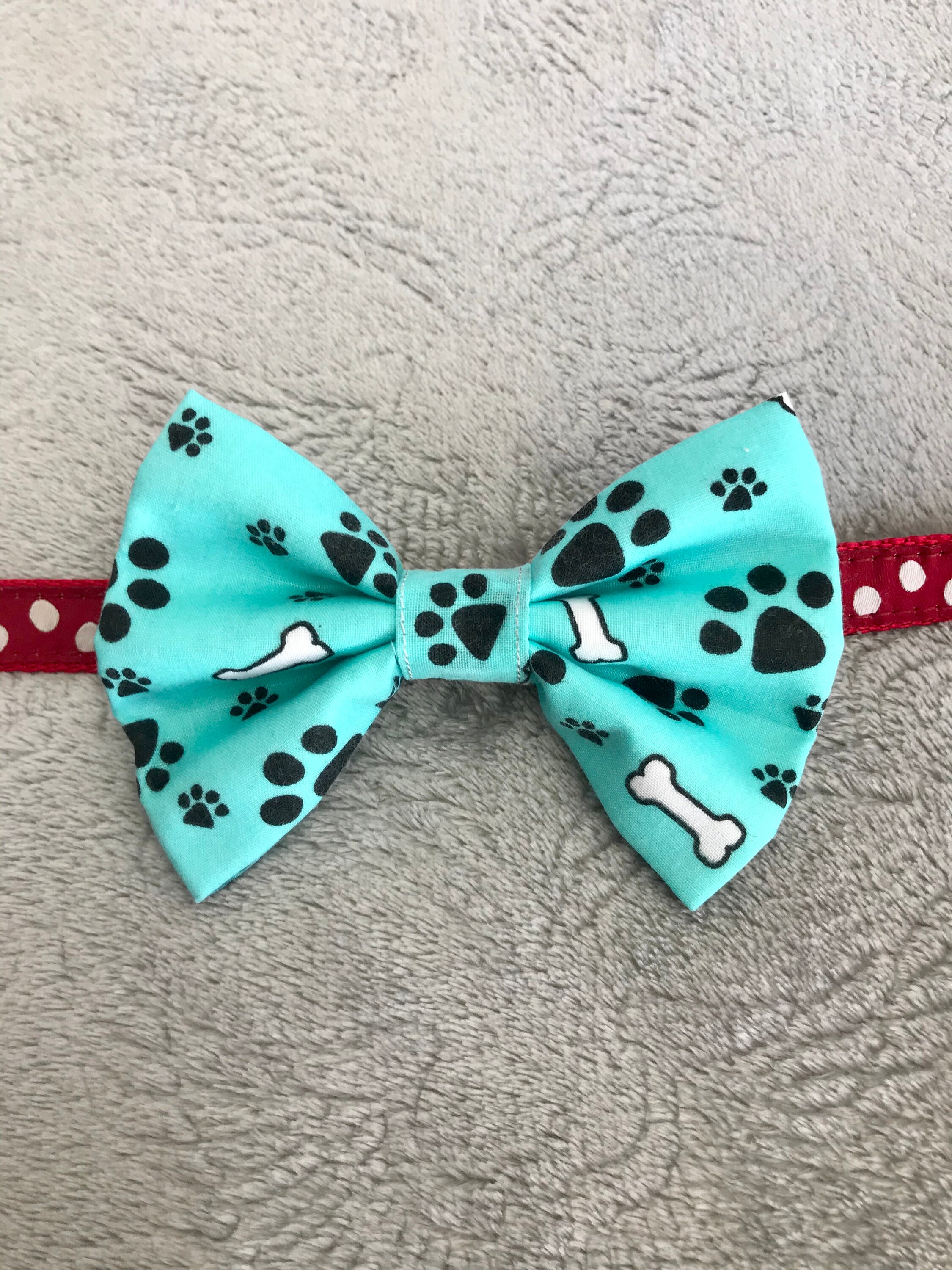 Paw & Bone Bow Tie Dog Bow Tie Pet Bow Tie Blue Bow Tie Etsy UK