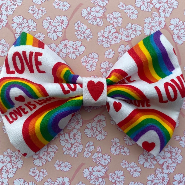 Love is Love, Pride, Pride Rainbow, LickyLeo, Dog Bowtie, Dog Neckwear, Love, Rainbow