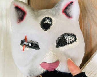 White/Grey Cat Therian Animal Mask (This one is EXAMPLE)