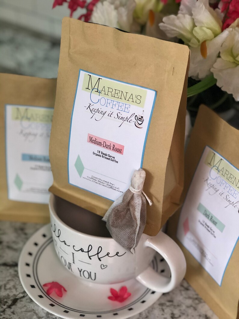 SINGLE SERVE Ground Coffee Bags Medium Dark Roast U. S. Etsy