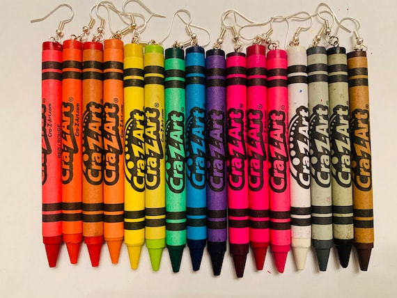 Crazy Art Crayon Earrings - Etsy