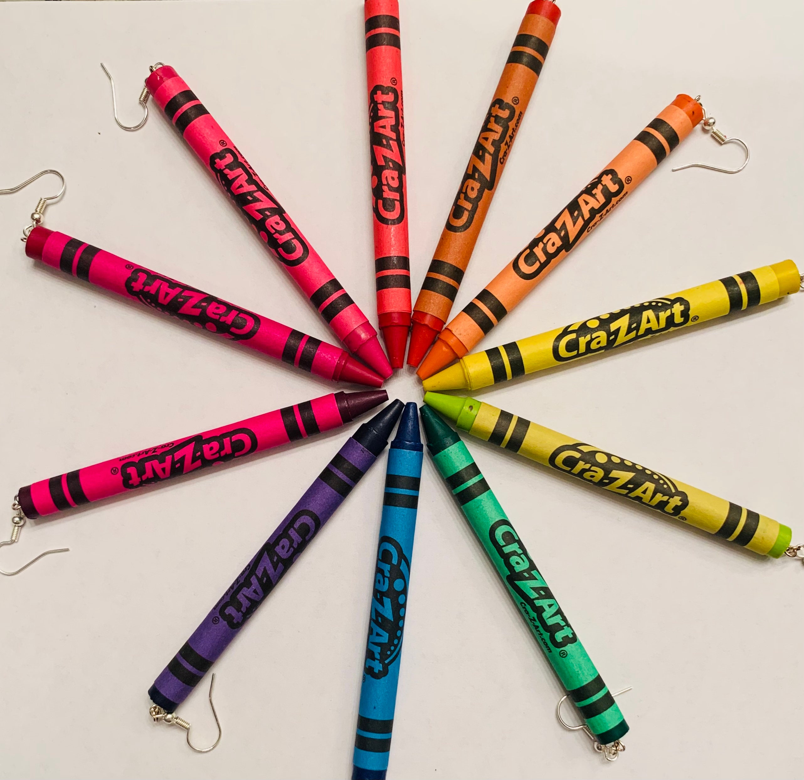Crazy Art Crayon Earrings - Etsy