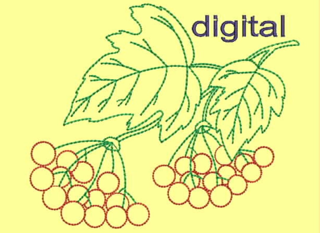Viburnum Berries Embroidery Designs Digital Embroidery File Etsy