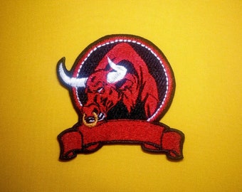 Red bull patch for jeans Patch for jackets Embroidered patch Sew on back patch Iron embroidered patch