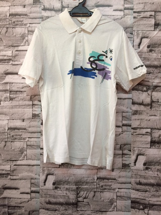 Vintage 80s 90s Adidas Tennis Stefan Edberg Polo Shirt Size L | Etsy