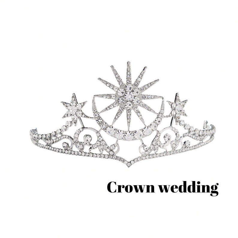 Star Crown Headbands for Women Teens Girls Birthday Wedding Silver Star