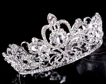 Women Full Circle Crown Vintage Crystal Rhinestone Tiara And Crowns Head Jewelry Bridal Diadem Wedding Hair Accessories,tiara for wedding