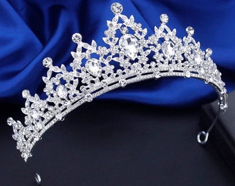 Kristall Diadem, Braut Tiara, Hochzeitskrone, Strass Kopfschmuck, Kristall Tiara, Hochzeitskrone vintage, Braut Tiara silber Kronen und Diademe