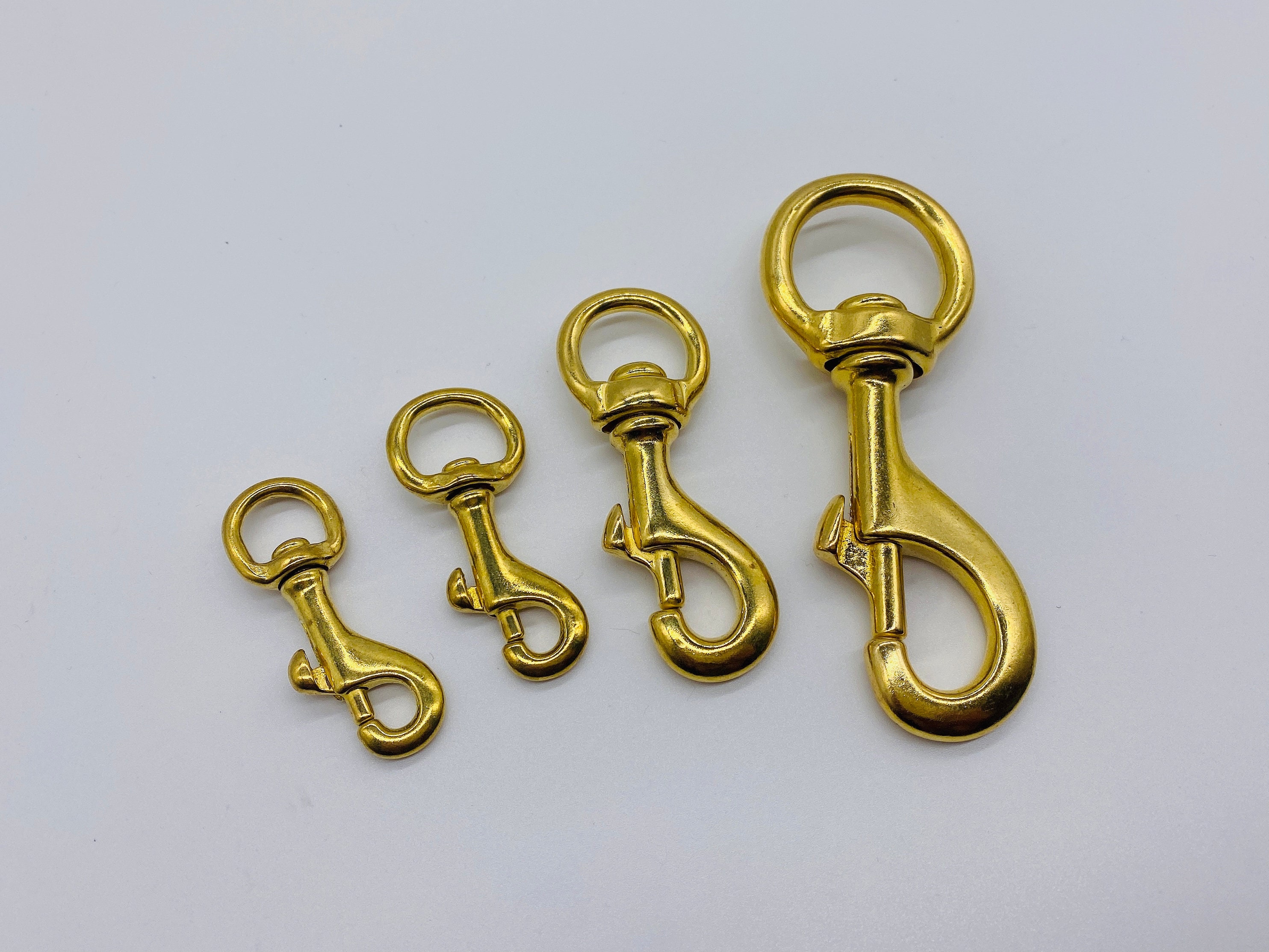 mini small Solid Brass Swivel Trigger Snap Hooks Keychain lobster clasp  with D ring 9mm 11 mm leather craft DIY Jean wallet