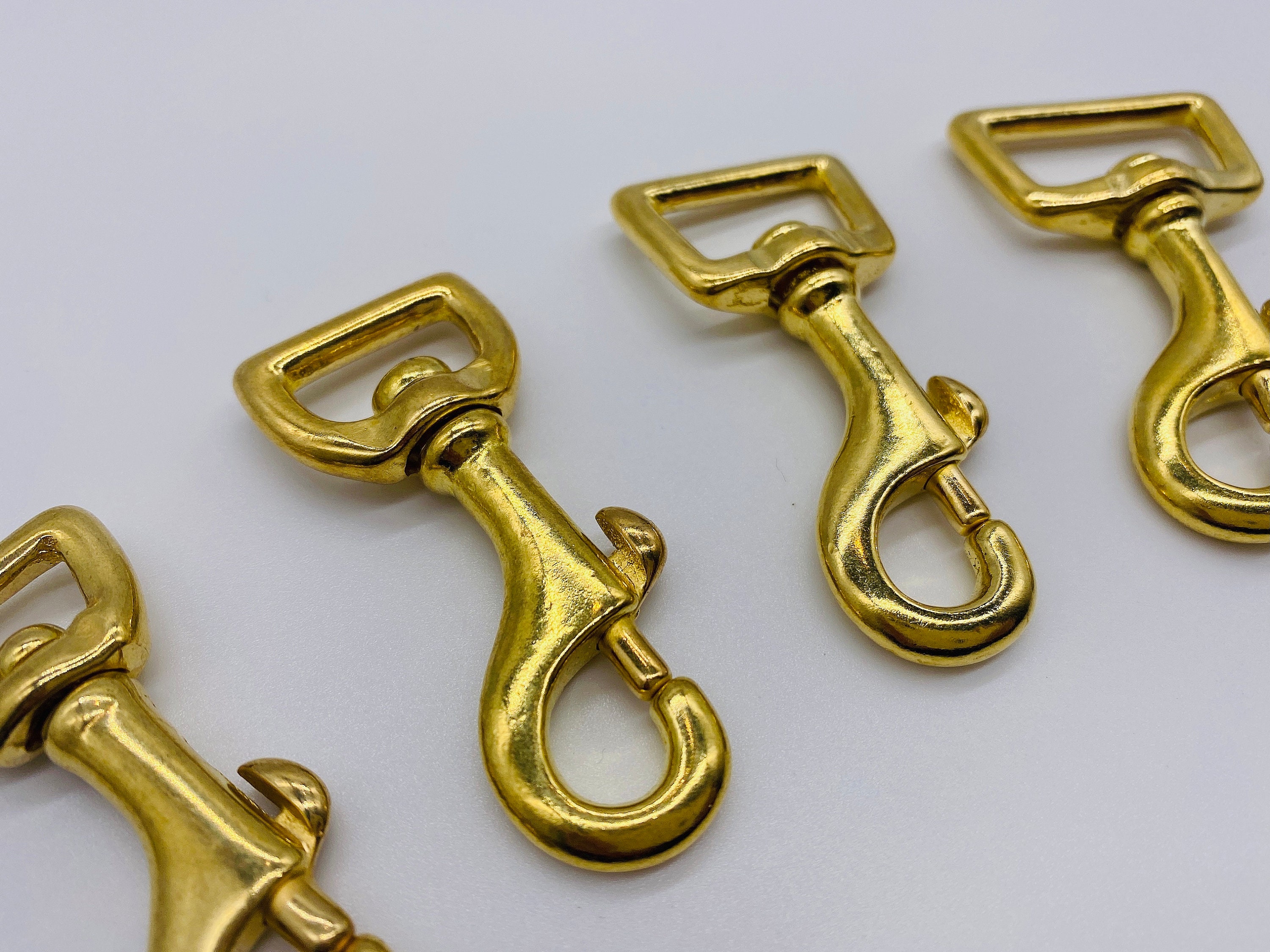 Round solid brass trigger clips snap hooks leather craft Etsy