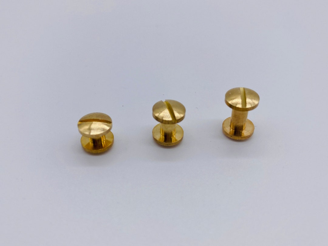 Solid Brass 8mm Screw Rivets Curved Head Leather Craft Hardware select