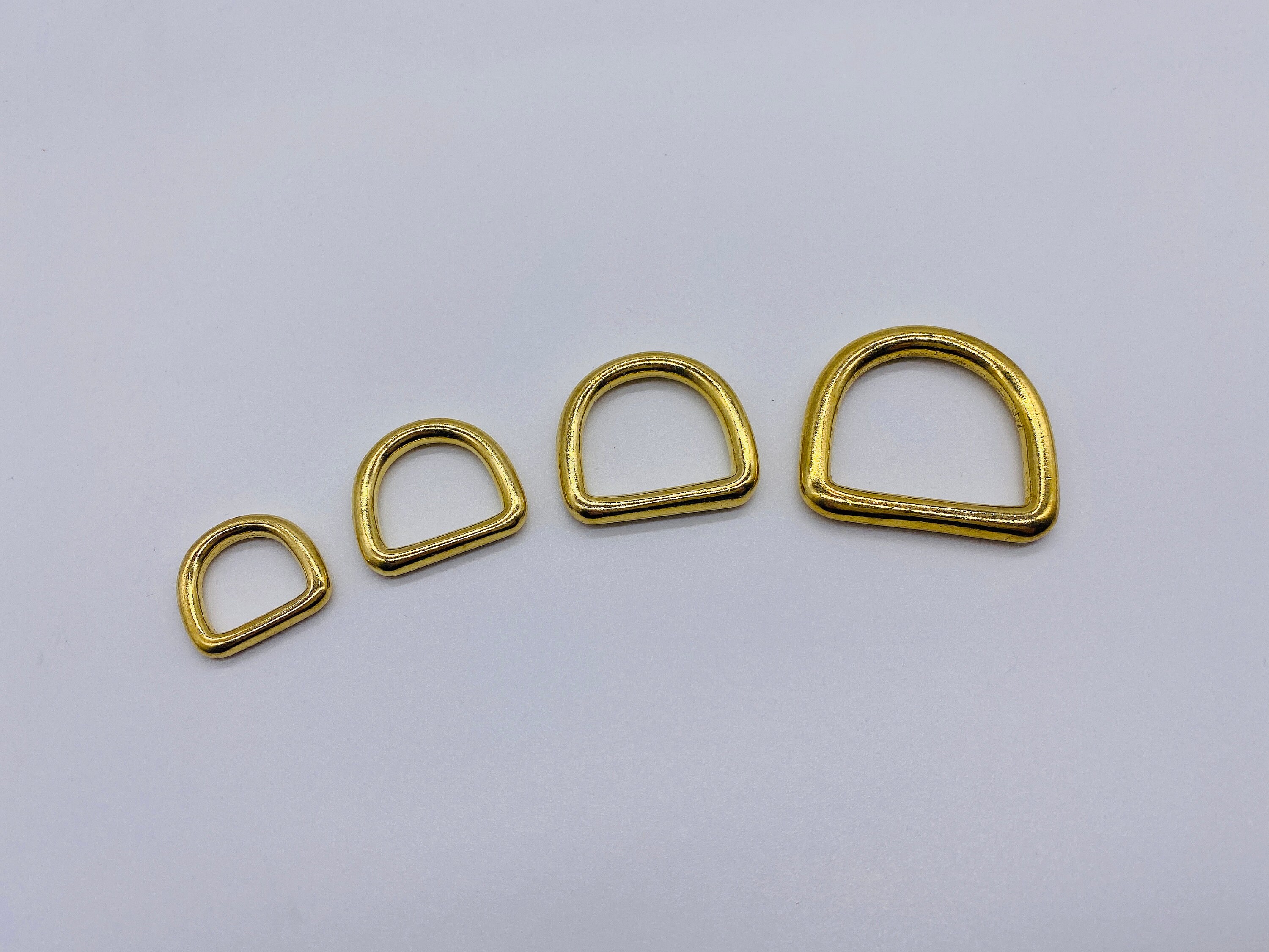 Solid brass D ring leather craft hardware select size Etsy