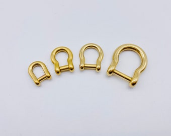 Solid brass hoof screw D ring hook leather craft -select size-
