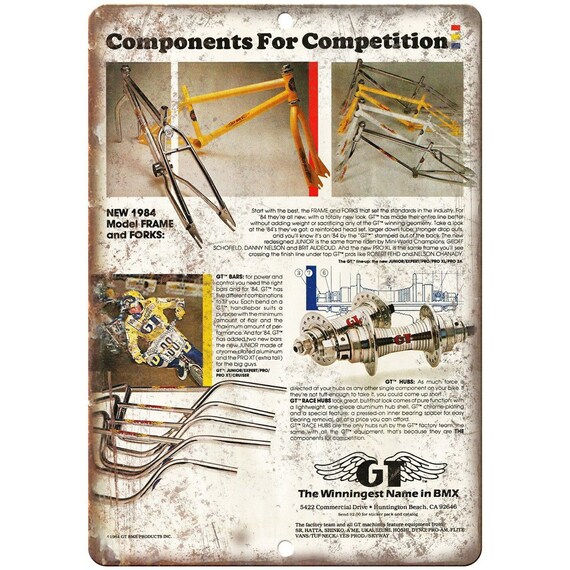 1984 Gt Bmx Bars Frames Forks Hubs Ad 10 X 7 Etsy