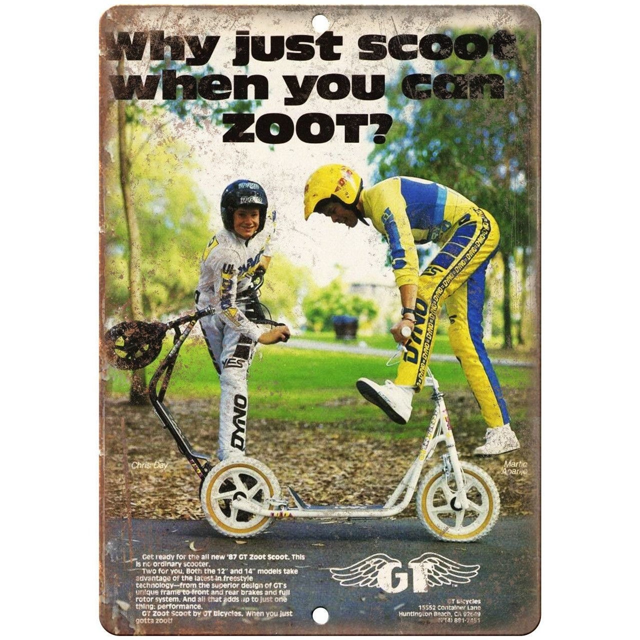 Gt Zoot Bmx Scooter Vintage Freestyle Bike 10 X 7 Etsy