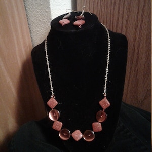 Goldstone/Copper colored jewelry set