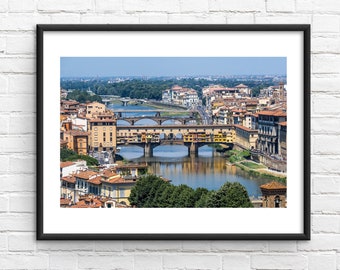 Impresión fotográfica del Ponte Vecchio: foto de viaje de Florencia (descarga digital)