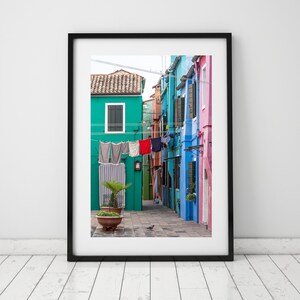 Hanging Washing - Digital Download - Burano Island -  Venice - Italy Photography - Travel - Fine Photography - Wall Art - Digital Download