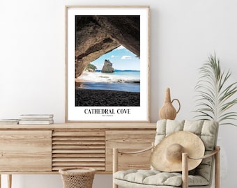 Cathedral Cove New Zealand Print – Coastal Landscape Photography (Digital Download)