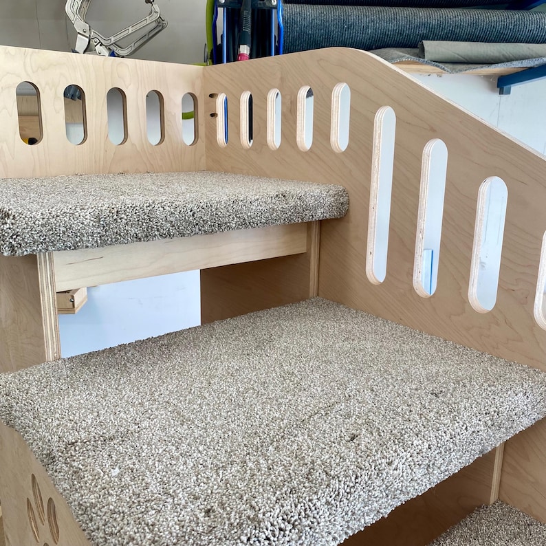 Deep Dog Stairs for Large Dogs – 30” Tall Wooden Pet Steps for High Beds image 5