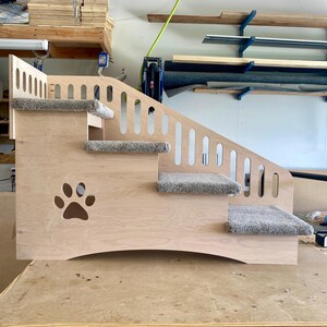 Deep Dog Stairs for Large Dogs – 30” Tall Wooden Pet Steps for High Beds image 3