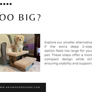 Image displaying our smaller alternative to the extra deep 2-step option, featuring steps with reduced depth for pets needing a gentler ascent or for spaces with limited room.