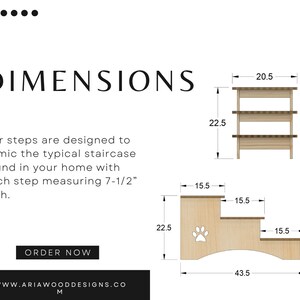 Extra deep 23-inch pet steps displayed with clear dimensions, showcasing their spacious design for easy pet navigation, set against a neutral backdrop.