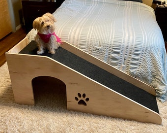 Dog Ramp for Beds – 20” Tall Wooden Pet Ramp for Small & Large Dogs