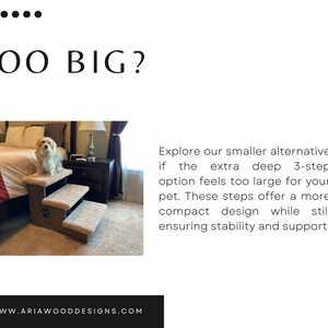 Image showcasing our regular pet step option, providing a more compact alternative to the extra deep 3-step product. Perfect for pets who may find the larger option too spacious, these steps maintain stability and support in a smaller footprint.