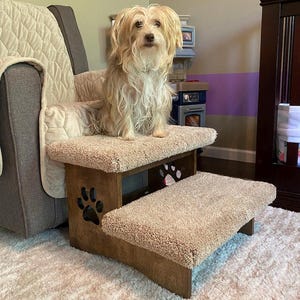 Pet Steps 15 Inches Tall Handcrafted Dog Stairs Made-to-Order Helps dogs with arthritis joint pains hip dysplasia and more