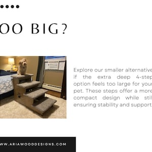 Image showcasing a smaller alternative to the extra deep 4-step option, featuring shallower steps while maintaining stability and safety for pets.