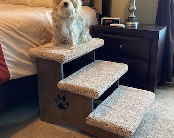 Dog Stairs for Medium Dogs – 23” Tall Wooden Pet Steps for Beds & Couches