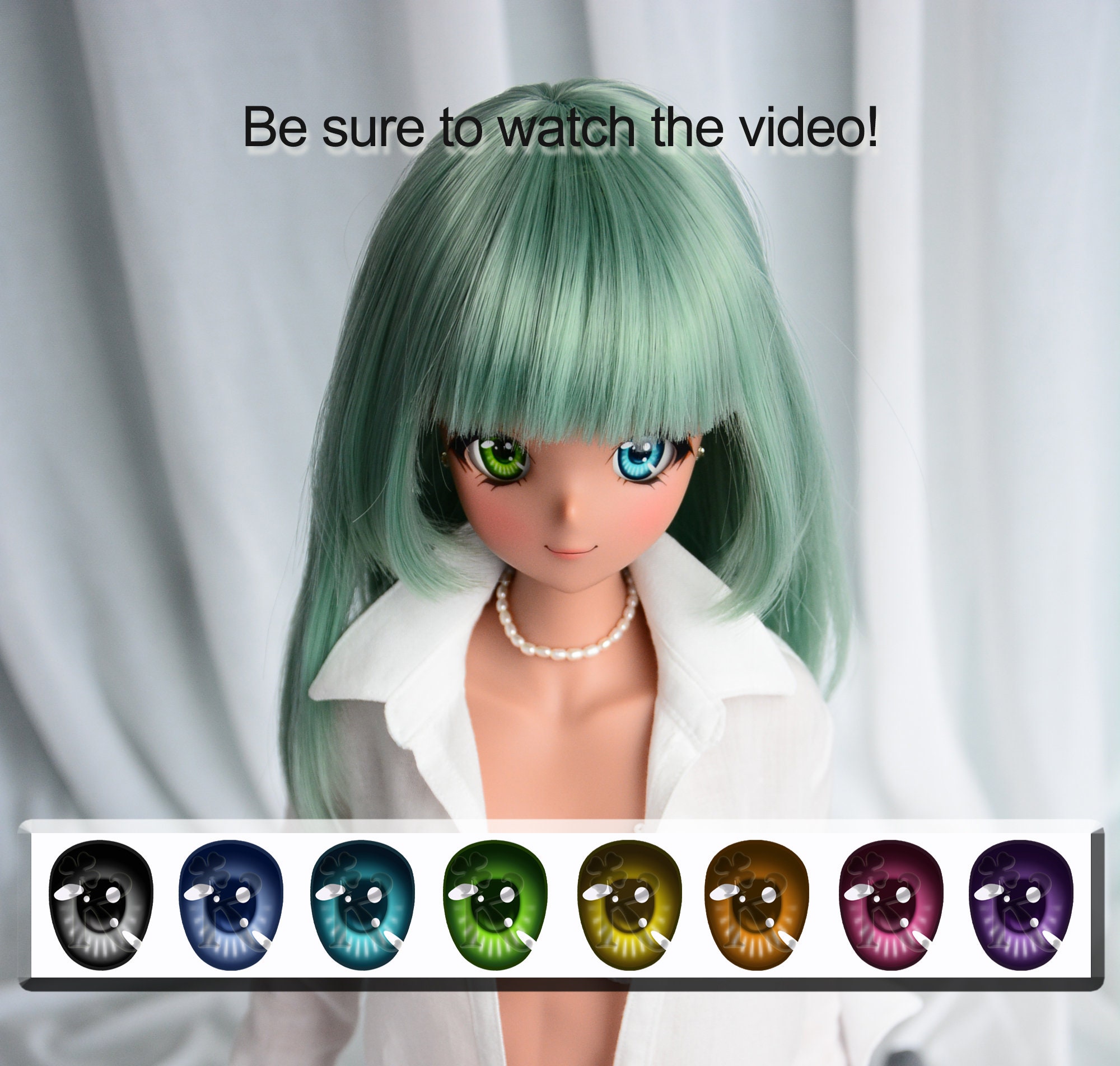 Anime doll eyes Dollifie and similar doll eyes replacement,Doll of a Kind Fit BJD Fantasy GLASS Smart Doll Eyes AQUA
